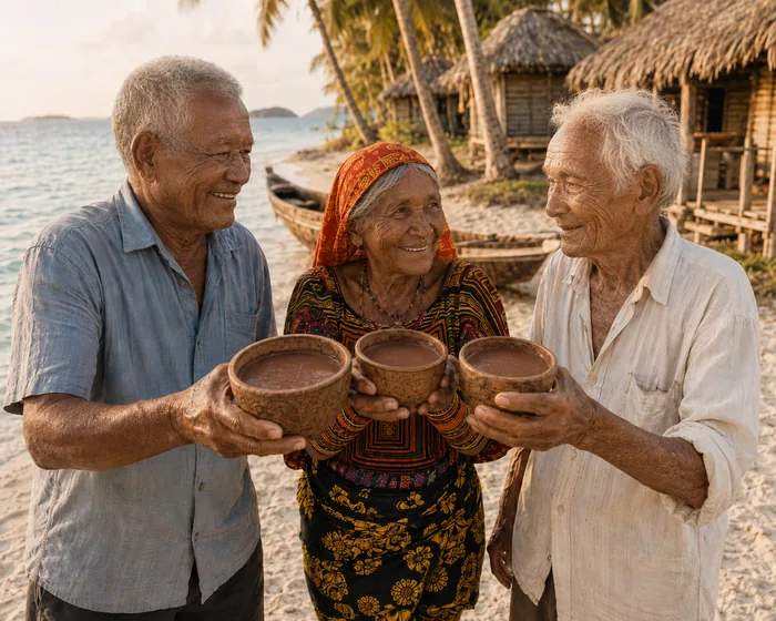 Kuna elders sharing bowls of cacao