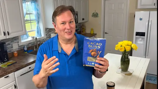 Rick S. holding a bag of Cacao Bliss