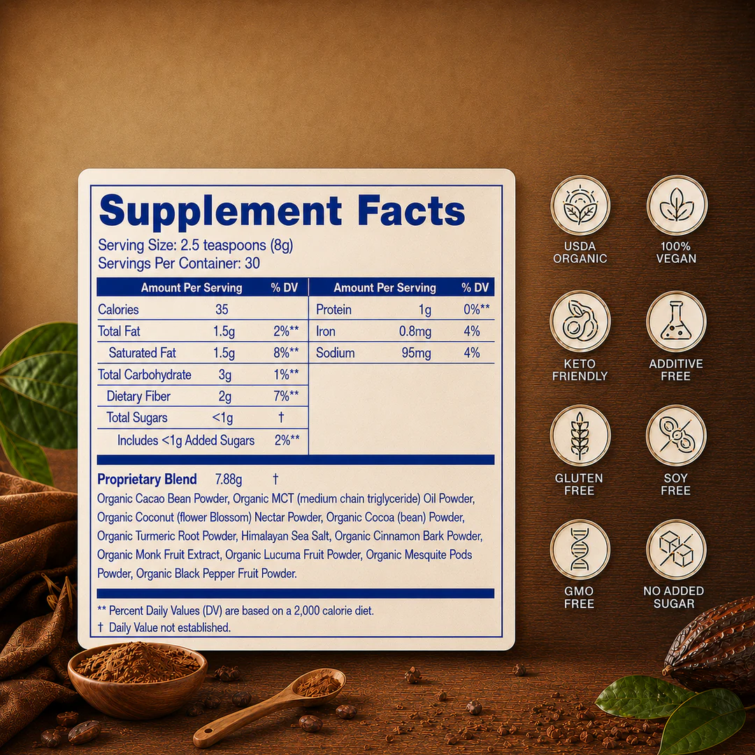 Cacao Bliss supplement facts