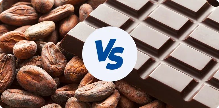 Cacao vs chocolate comparison