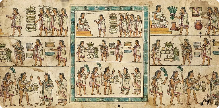 Ancient Mayan cacao artwork