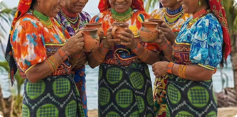 People drinking cacao in Central America